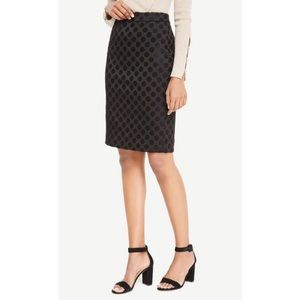 Ann Taylor Black Dot Pencil Skirt